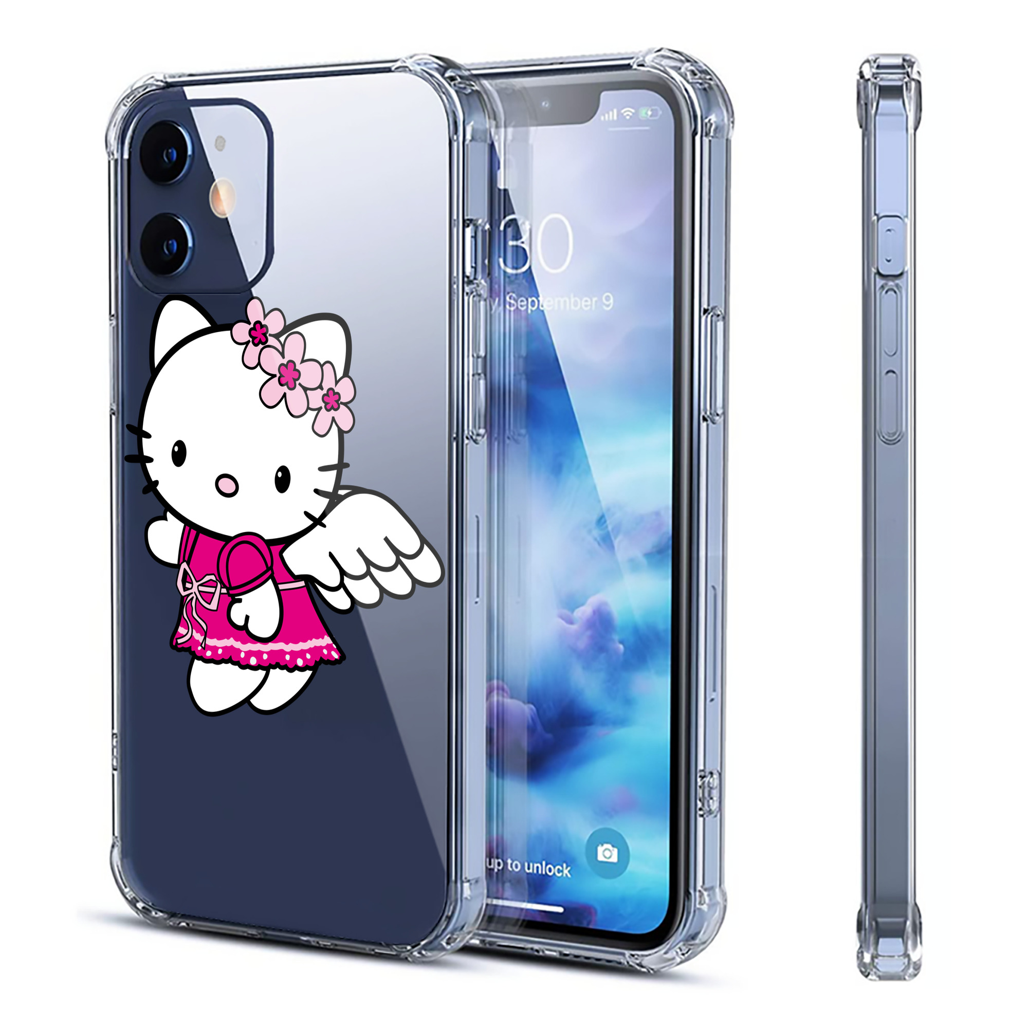 （画像用） Hello Kitty ハローキティ 【iPhone 12シリーズ対応】透明スマホケース（クリアソフトケース）